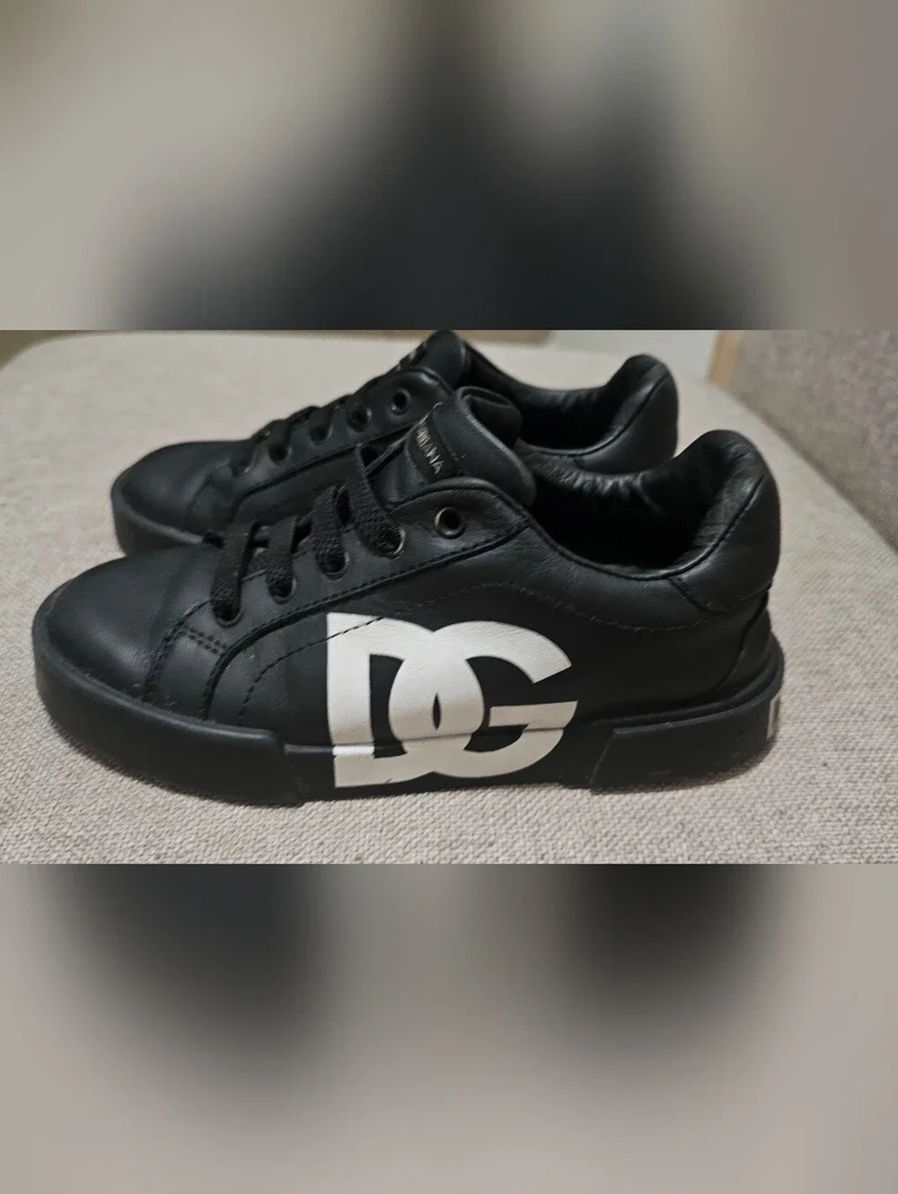 Dolce & Gabbana Black Sneakers with White DG Logo